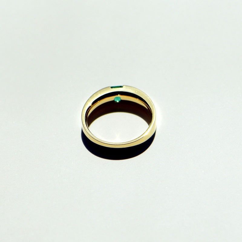 Emerald - Meléche - ring -  Emerald Stone Ring Unisex Style - Touch your skin | Meléche Meléche