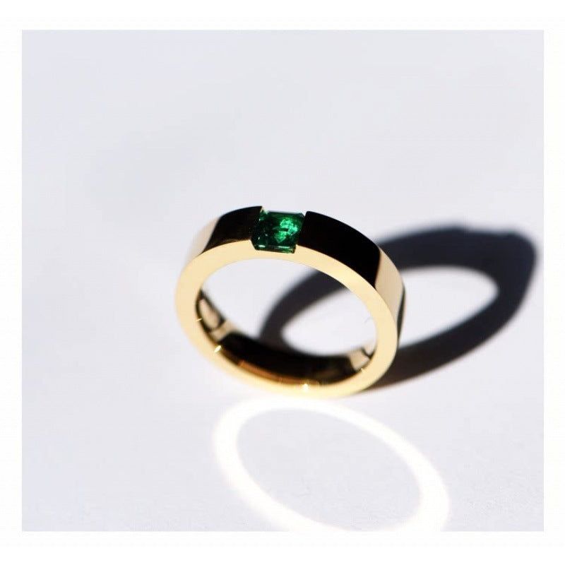 Emerald - Meléche - ring -  Emerald Stone Ring Unisex Style - Touch your skin | Meléche Meléche