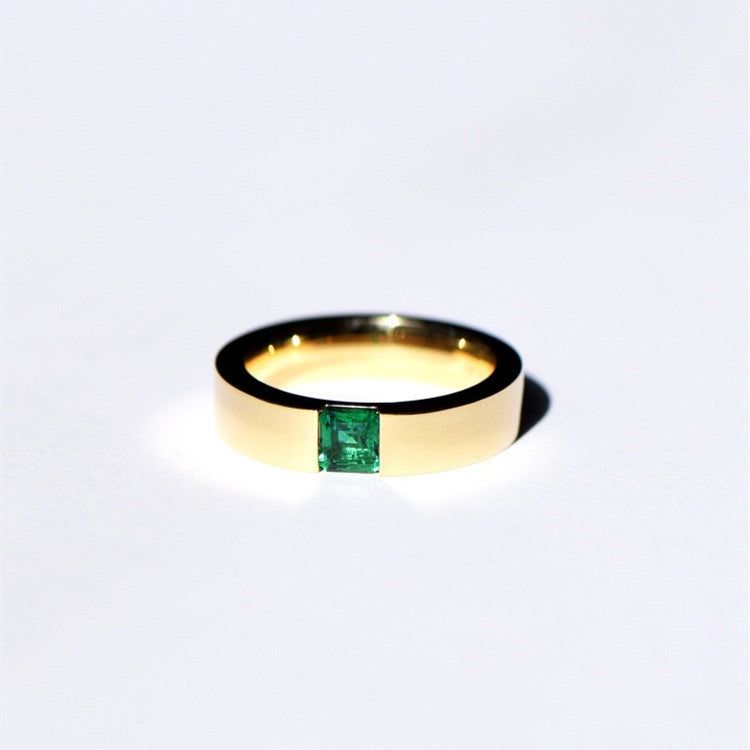 Emerald - Meléche - ring -  Emerald Stone Ring Unisex Style - Touch your skin | Meléche Meléche