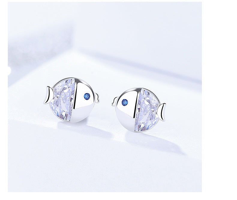 Franny - Meléche - Anklet -  Franny Silver S925 - Zircon Earrings - fish Style | Meléche