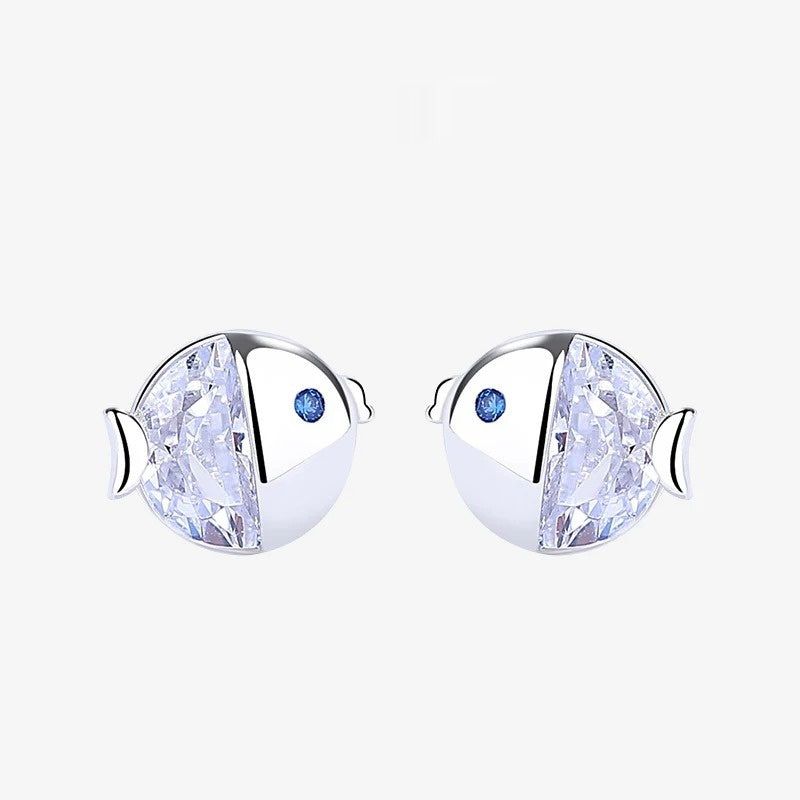 Franny - Meléche - Anklet -  Franny Silver S925 - Zircon Earrings - fish Style | Meléche
