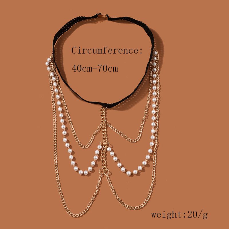Pearl Perna - Meléche - body -  Multi-layer Leg Chain Pearl Perna | Meléche 