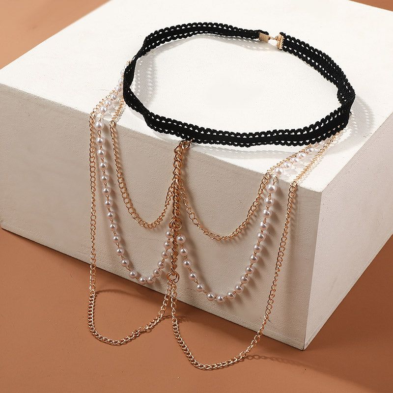 Pearl Perna - Meléche - body -  Multi-layer Leg Chain Pearl Perna | Meléche  Meléche