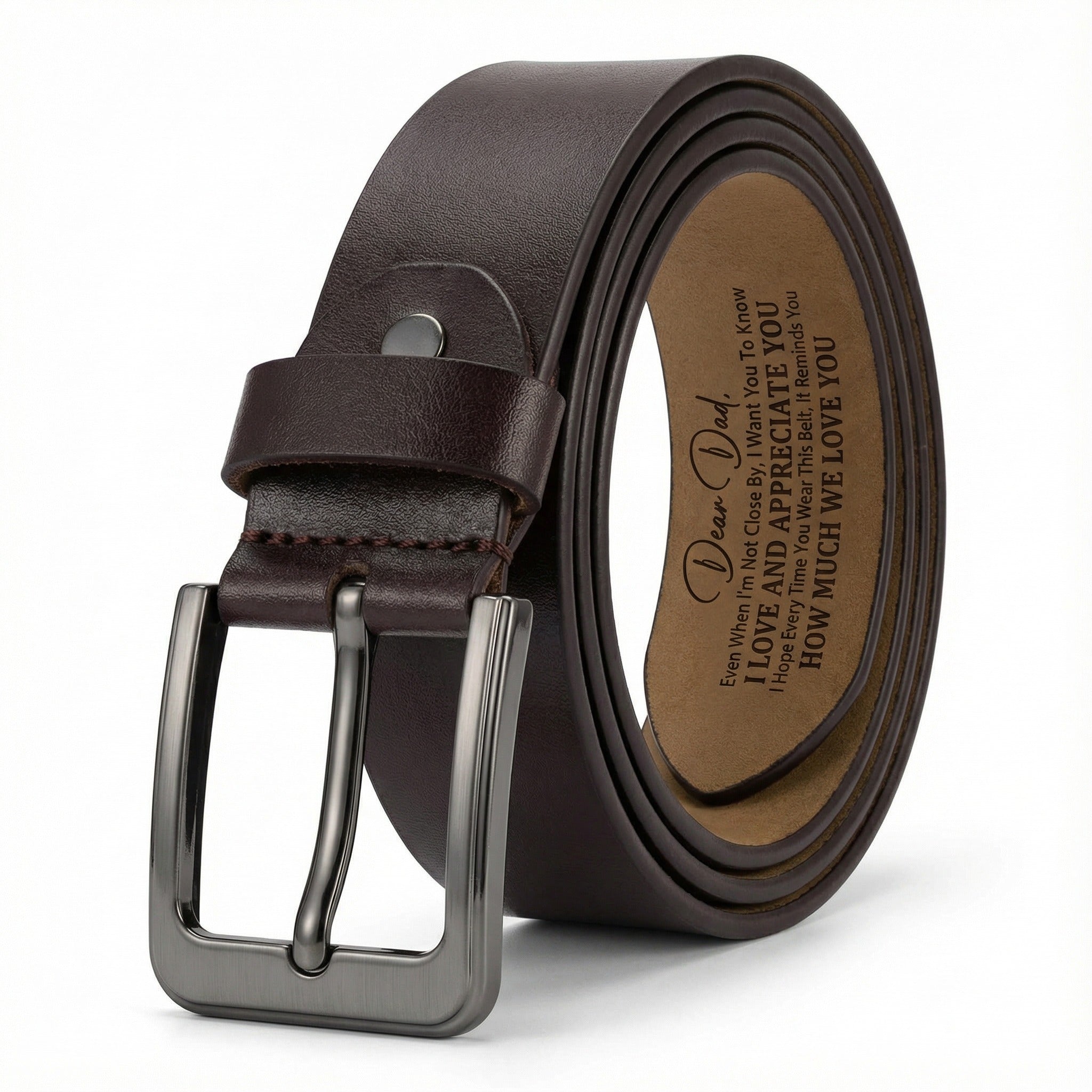 Gael belt Brown leather belt with silver buckle from Meleche or Meléche (short as (Mé))