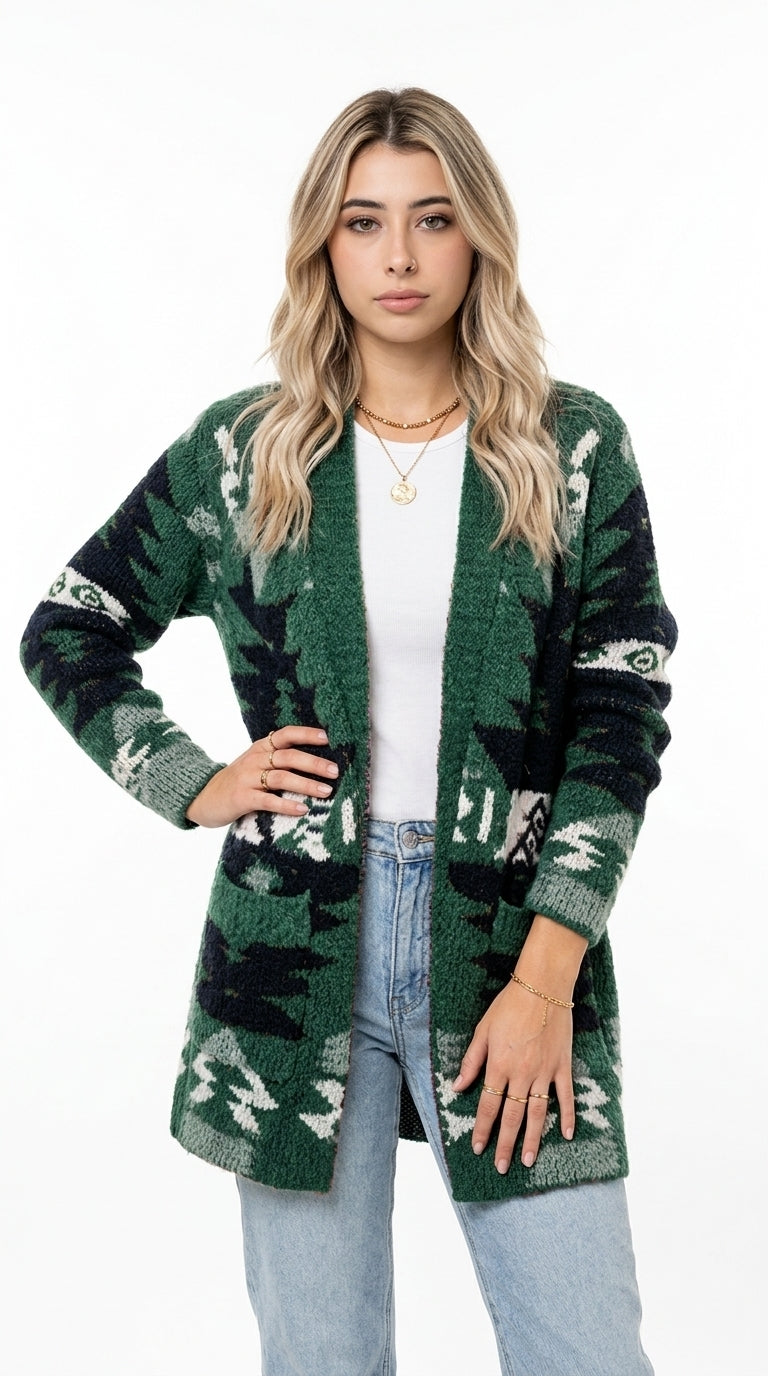 Halloween Sweater Printed Knitted Cardigan