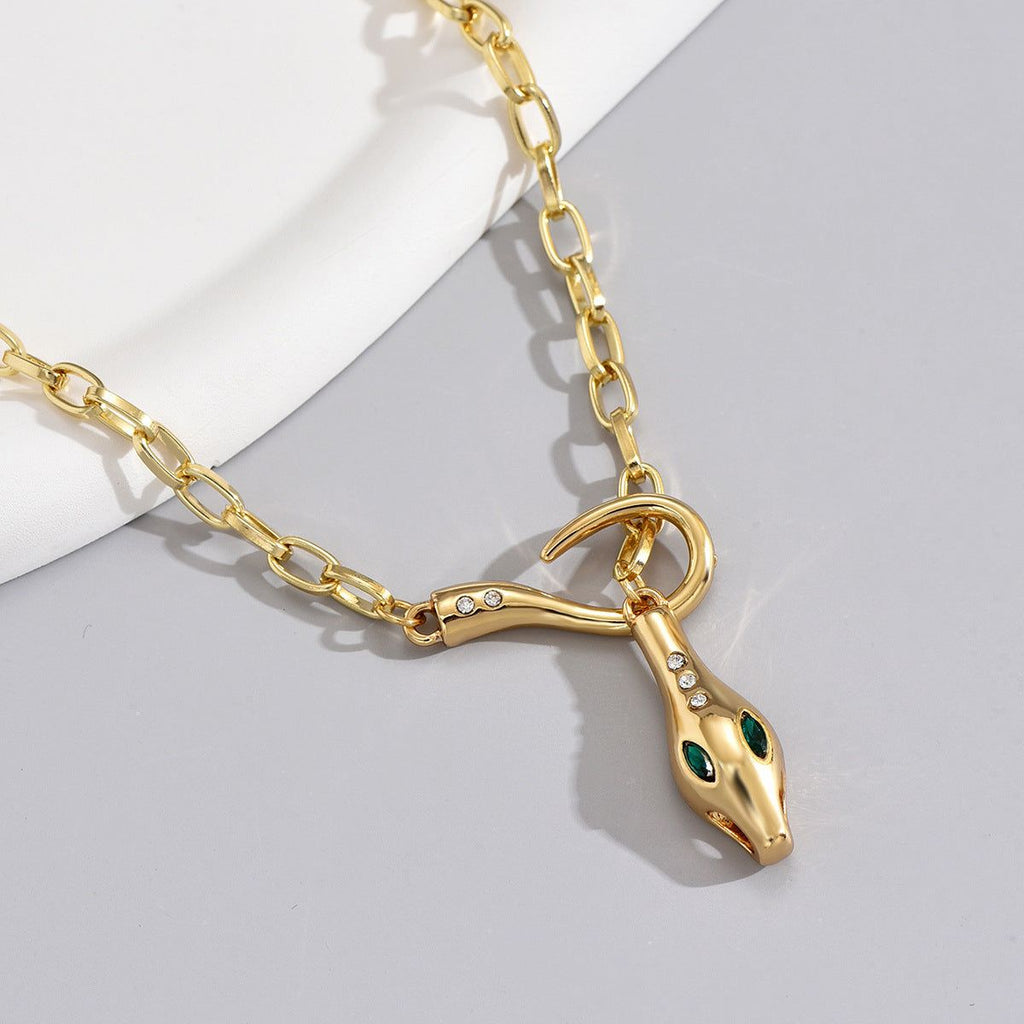 Snake Series Necklace - Meléche - Necklaces -  Snake Necklace Jewelry - 14K Gold U-shaped Design