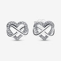 Infinity Heart - Meléche - earring -  Silver Infinity Zircon Heart Earring | Meléche USA