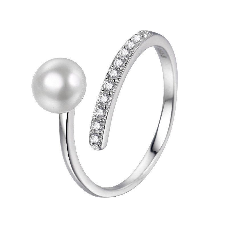 Lea - Meléche - ring -  Lea Pearl Ring Silver S925 - Adjustable Size | Meléche USA