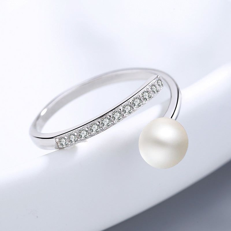 Lea - Meléche - ring -  Lea Pearl Ring Silver S925 - Adjustable Size | Meléche USA