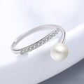 Lea - Meléche - ring -  Lea Pearl Ring Silver S925 - Adjustable Size | Meléche USA