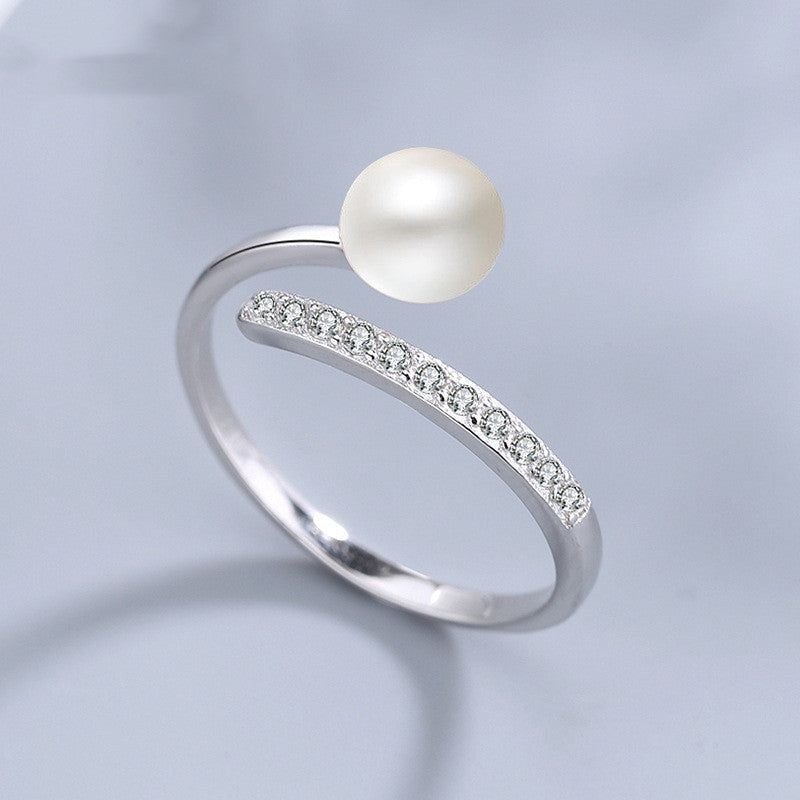 Lea - Meléche - ring -  Lea Pearl Ring Silver S925 - Adjustable Size | Meléche USA