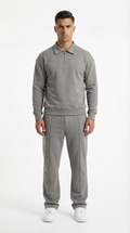 Man wearing a gray sweater and pants from Meleche or Meléche (short as (Mé))