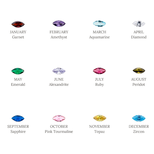 MELÉCHE Birthstones Gold Necklace - Meléche - Necklaces -  MELÉCHE Birthstones Gold Necklace - Oval Retro Design, Zircon Stones Meléche