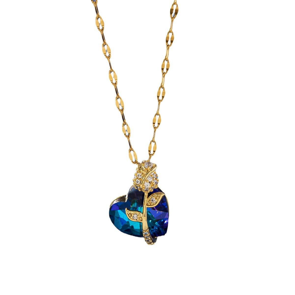 Elegant Maia Necklace with a delicate gold chain and sparkling gemstone pendant Meléche Jewelry