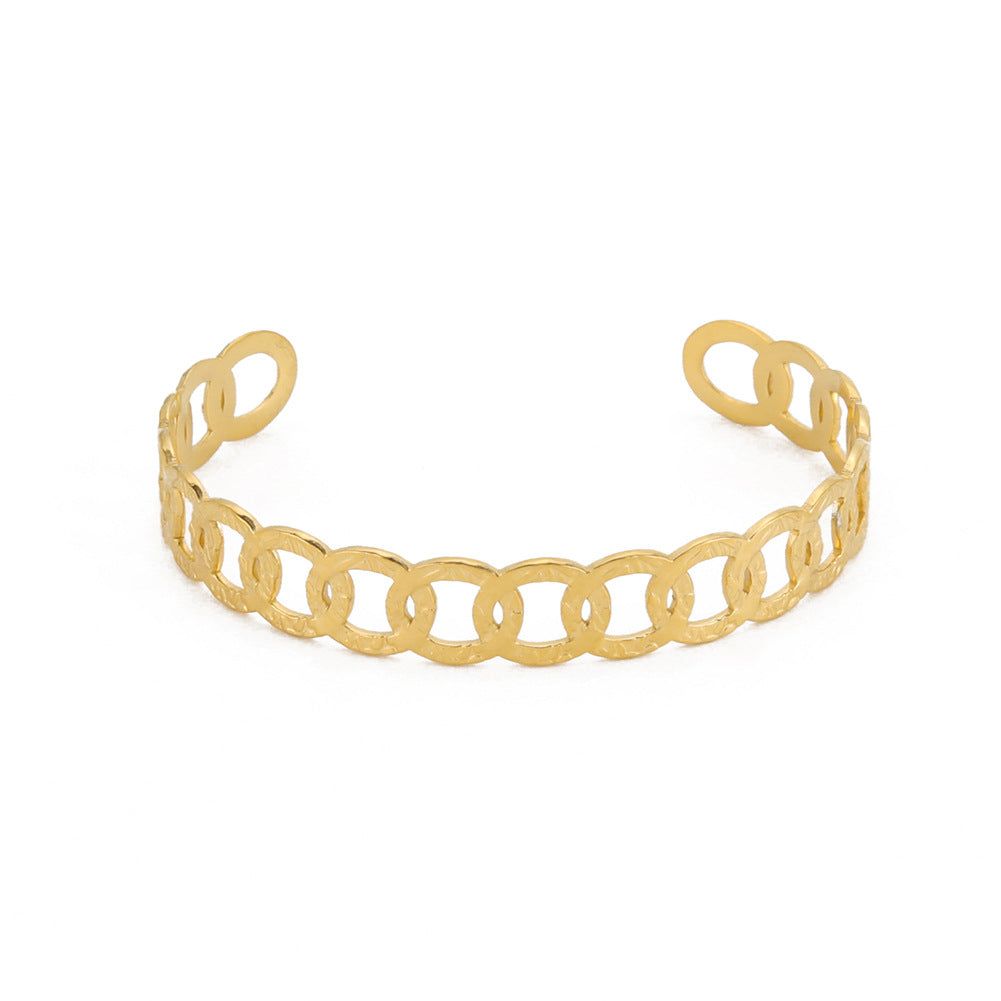 Maleah - Meléche - bangles -  Maleah Stainless steel Bracelet - Gold Electroplating | Meléche