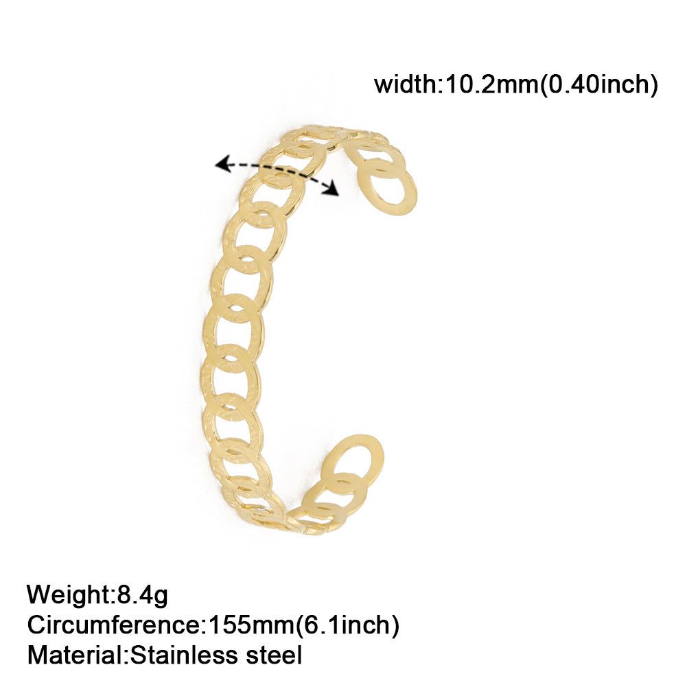 Maleah - Meléche - bangles -  Maleah Stainless steel Bracelet - Gold Electroplating | Meléche