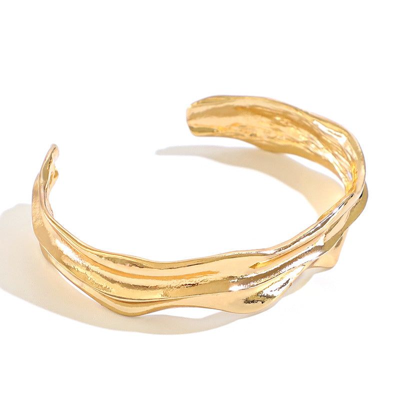 Margo - Meléche - bangle -  Margo Gold Bracelet Leaves Style - Stainless steel | Meléche USA