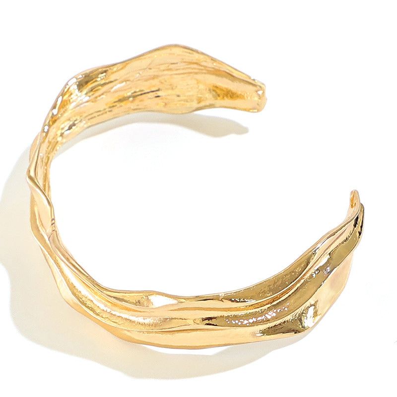 Margo - Meléche - bangle -  Margo Gold Bracelet Leaves Style - Stainless steel | Meléche USA