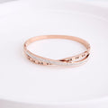 Mattie - Meléche - bangles -  Rose Gold Mattie Bangle - Wave Small Zircon Earrings | Meléche