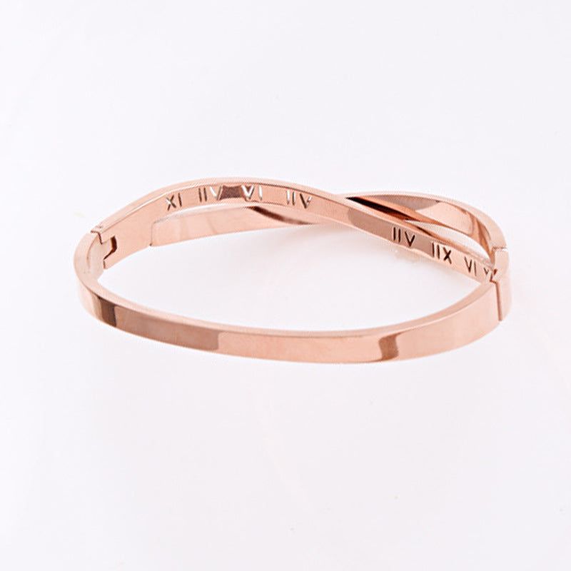Mattie - Meléche - bangles -  Rose Gold Mattie Bangle - Wave Small Zircon Earrings | Meléche
