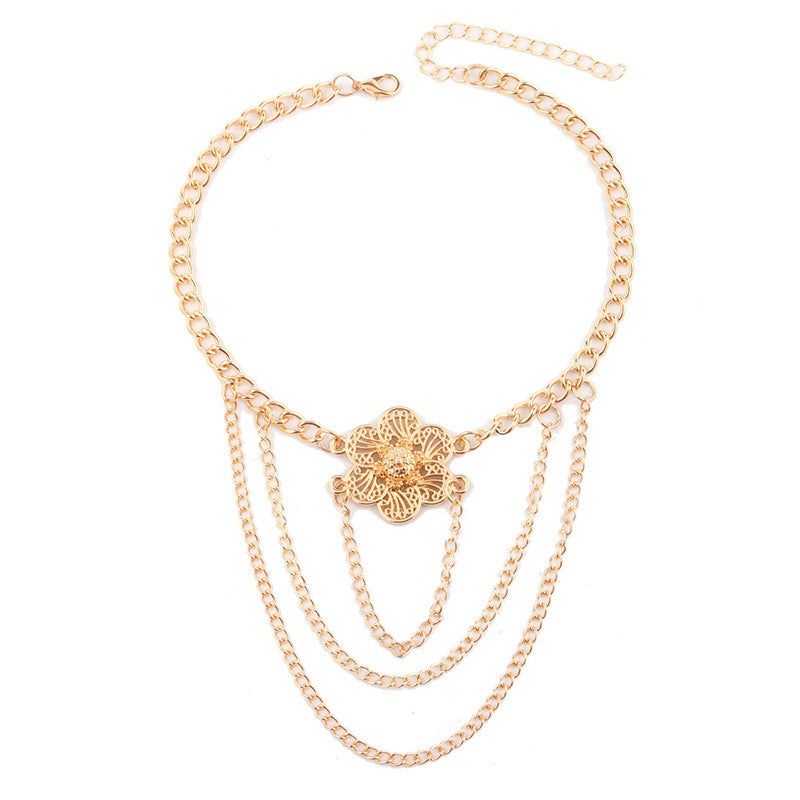 Meed ruka - Meléche - braselets -  18K Electroplated Sexy Flower Zircon Chain - Meed Ruka