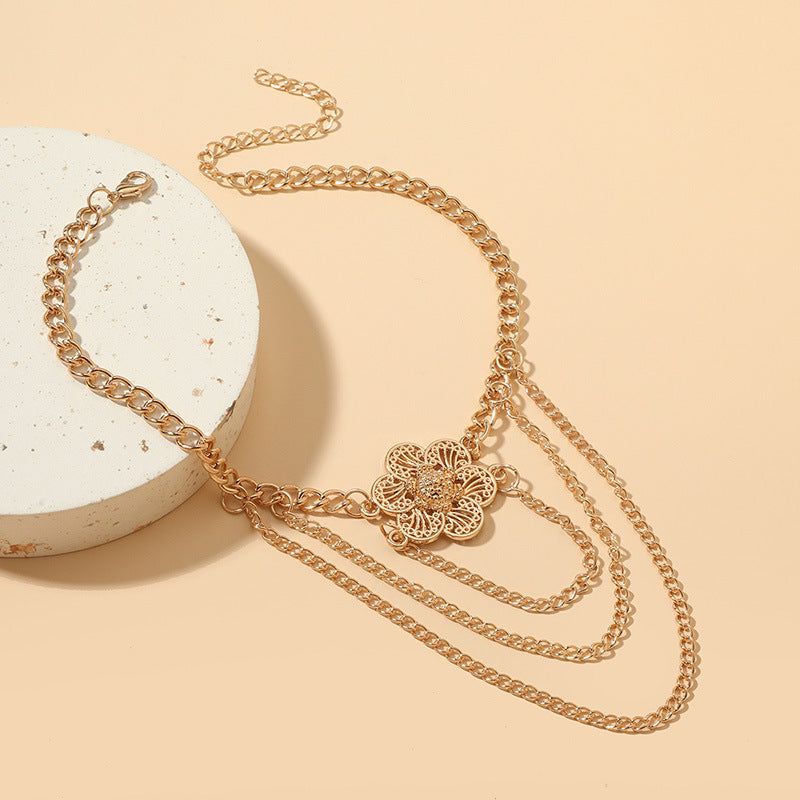 Meed ruka - Meléche - braselets -  18K Electroplated Sexy Flower Zircon Chain - Meed Ruka