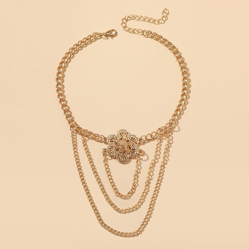 Meed ruka - Meléche - braselets -  18K Electroplated Sexy Flower Zircon Chain - Meed Ruka