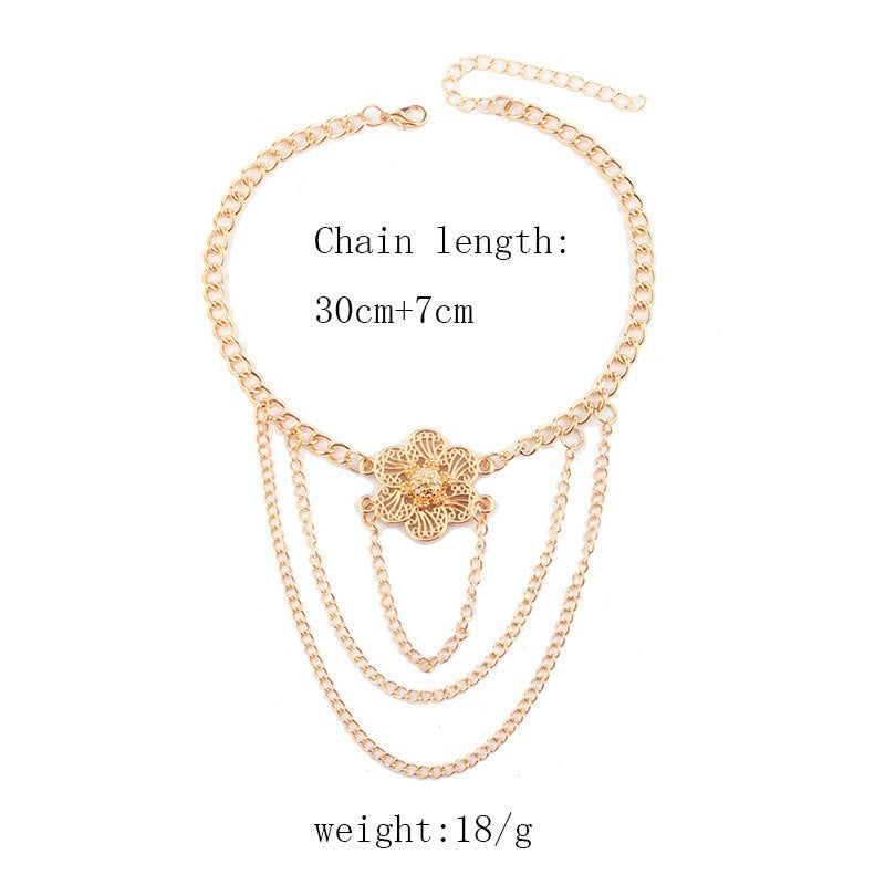 Meed ruka - Meléche - braselets -  18K Electroplated Sexy Flower Zircon Chain - Meed Ruka