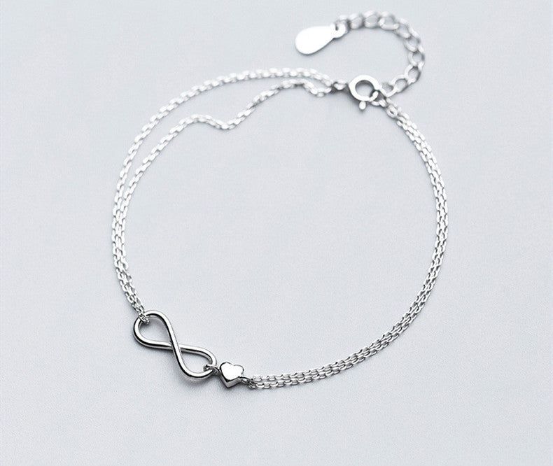 Trendy Infinity Double Bracelets symbolizing endless love and connection S925 Meléche Jewelry USA  