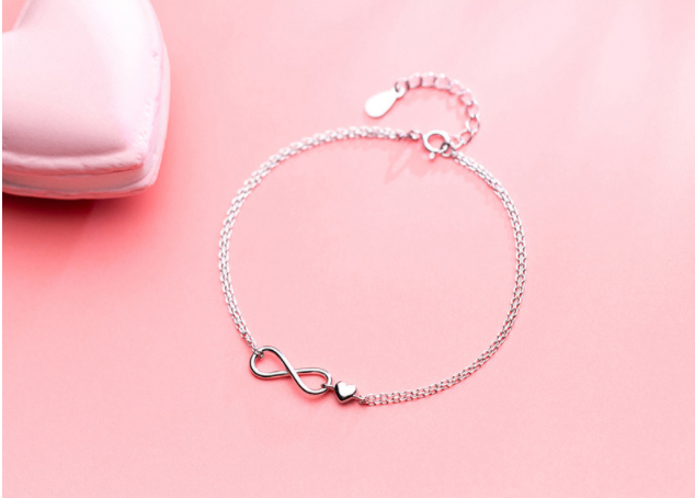 Trendy Infinity Double Bracelets symbolizing endless love and connection S925 Meléche Jewelry USA  