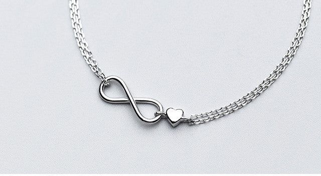 Trendy Infinity Double Bracelets symbolizing endless love and connection S925 Meléche Jewelry USA  