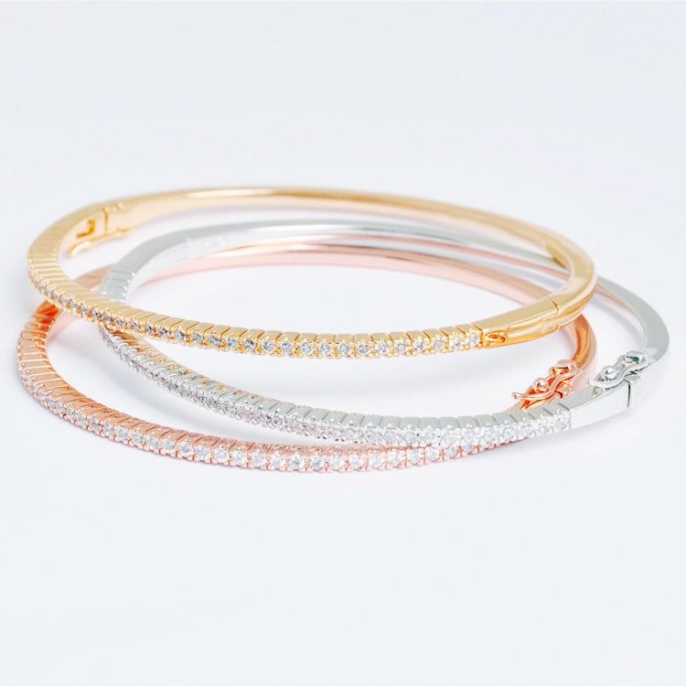 Sleek Misty Bangle in a modern design, perfect for layering Meléche Jewelry USA  