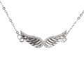 Angel Wing - Meléche - Necklaces -  Angel Wing Chrome Jewelry Necklace - Zircon Stone Pendant
