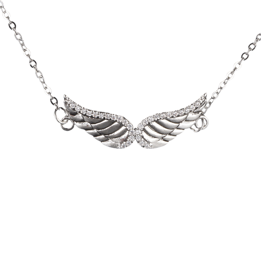 Stunning Angel Wing Necklace symbolizing protection and freedom Meléche Silver Jewelry  USA  