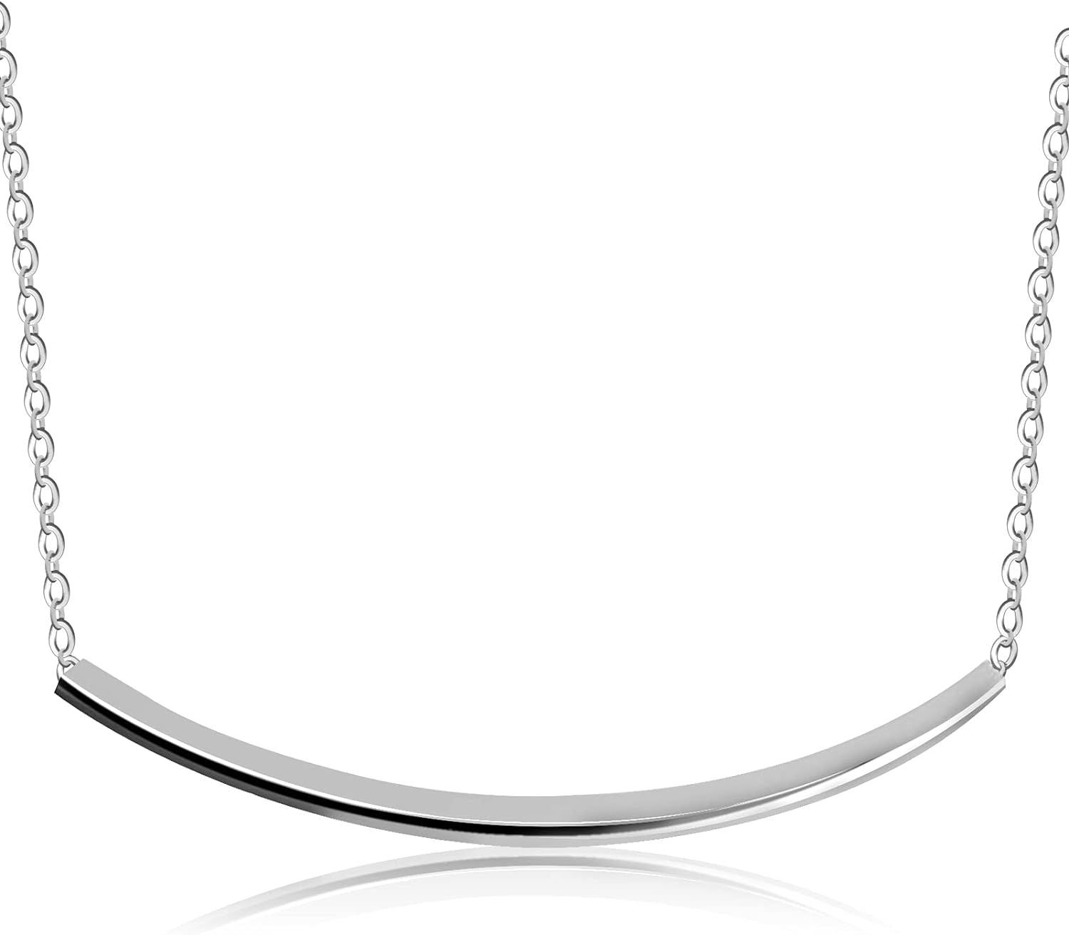 Lily Smiley - Meléche - Necklaces -  Chic Lily Smiley Chrome Jewelry Necklace - Silver Smile Pendant