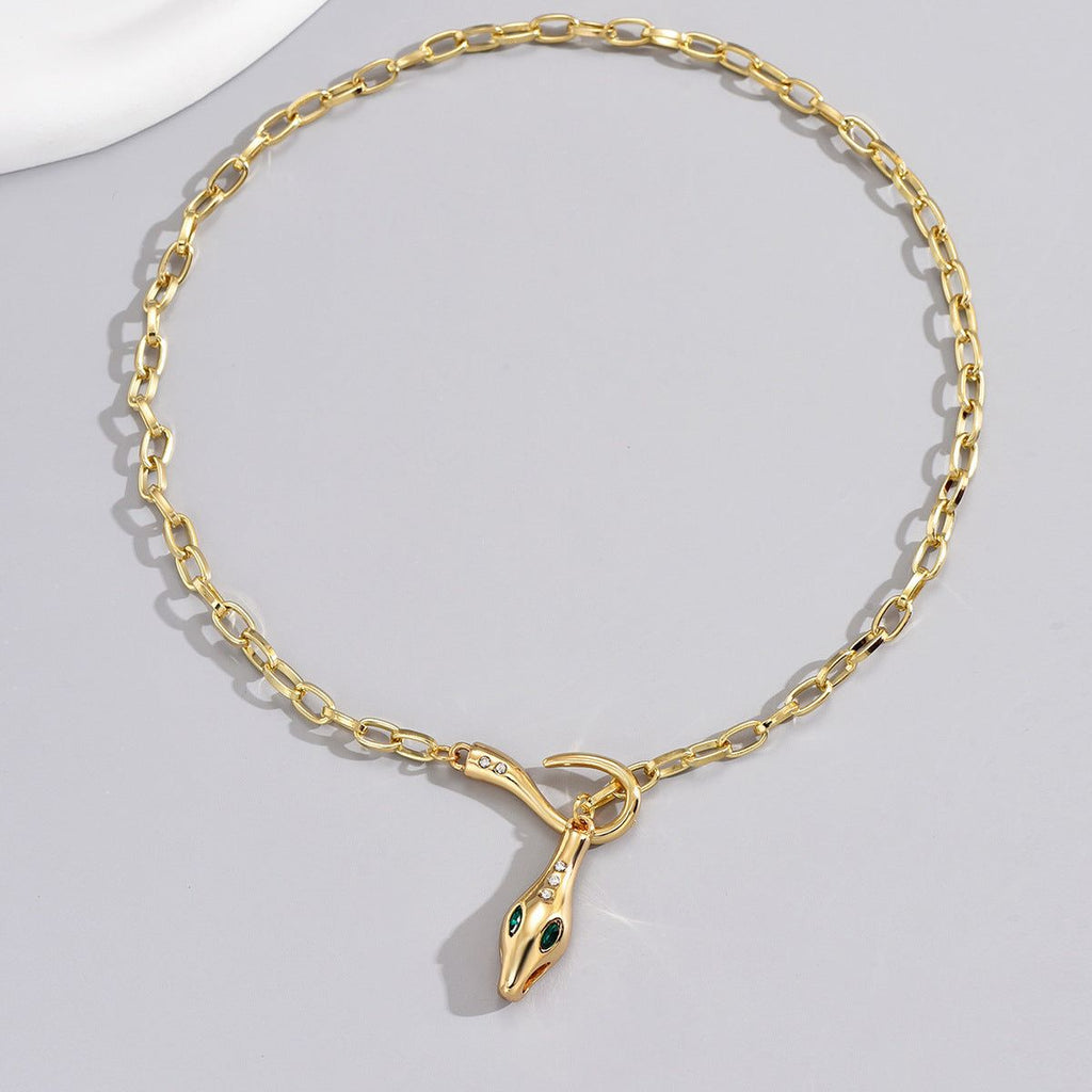 Snake Series Necklace - Meléche - Necklaces -  Snake Necklace Jewelry - 14K Gold U-shaped Design