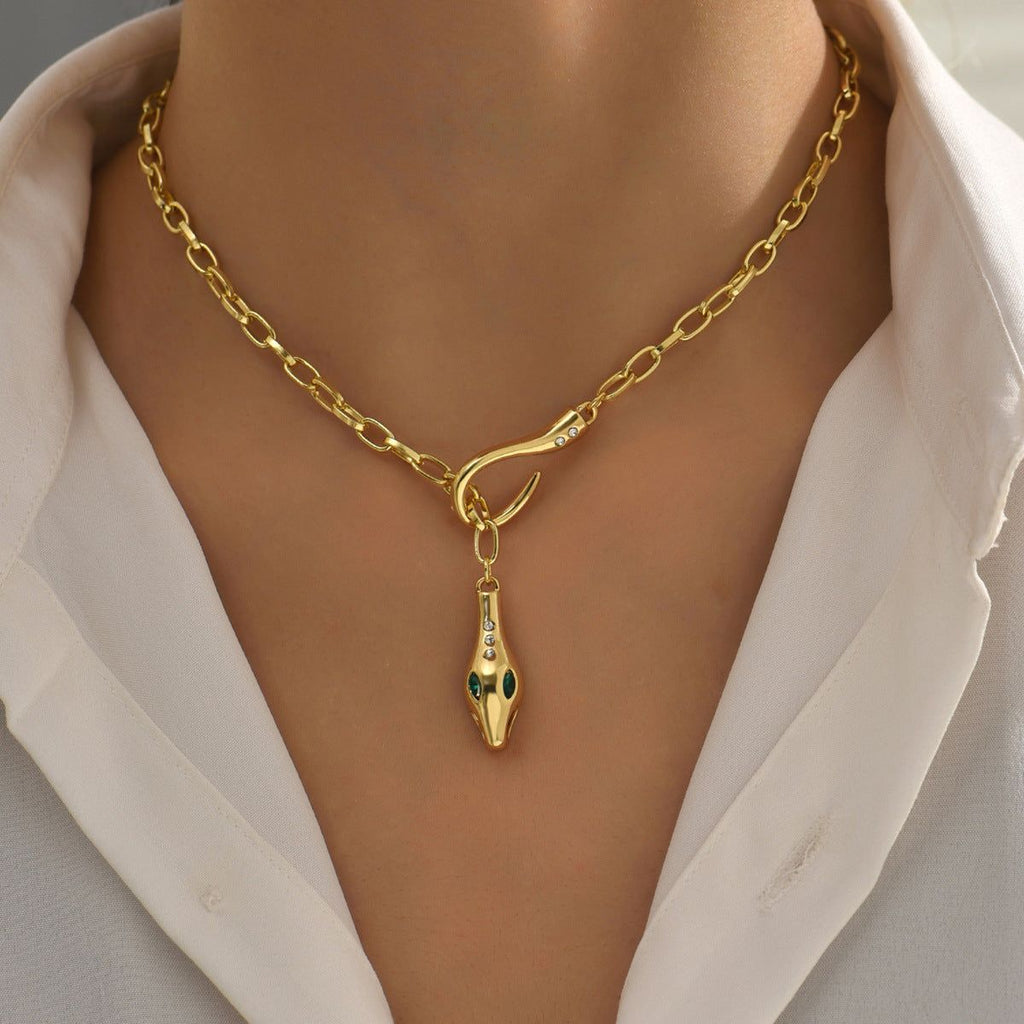 Snake Series Necklace - Meléche - Necklaces -  Snake Necklace Jewelry - 14K Gold U-shaped Design