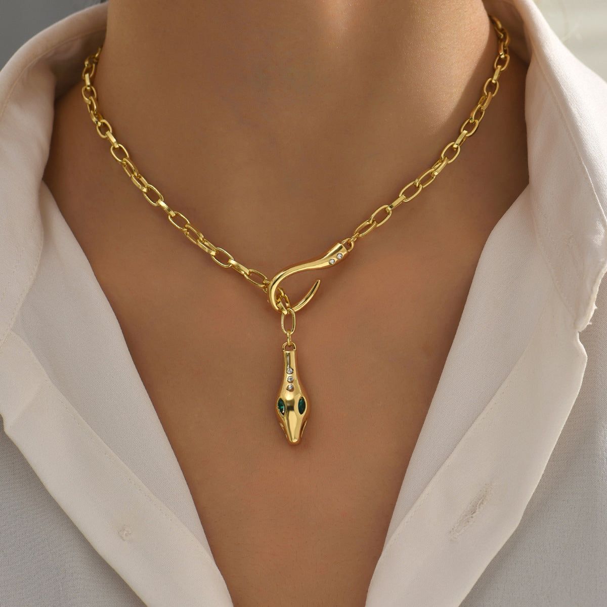 Bold Snake Series Necklace with an eye-catching serpentine design Meléche Jewelry  USA  