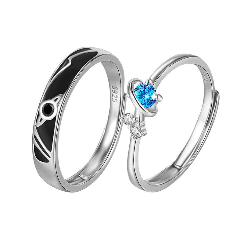 Zoe - Meléche - ring -  Zoe Silver Jewelry Ring with Zircon Gems - Adjustable OL-Unisex Style