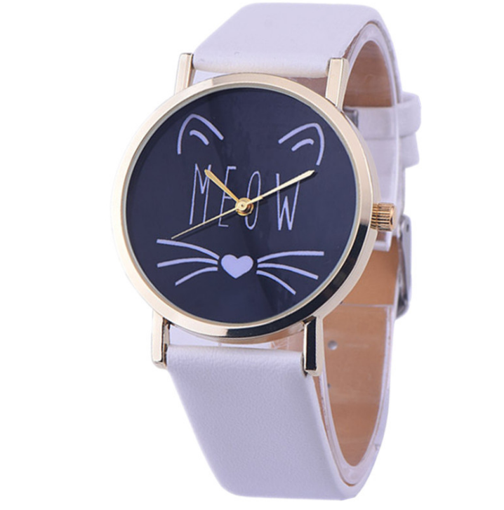 Meow Luxury Cute Cat Pattern - Meléche - watches -  Meow Luxury Cute Cat Pattern Watch - 3.8cm Dial, 24cm Strap