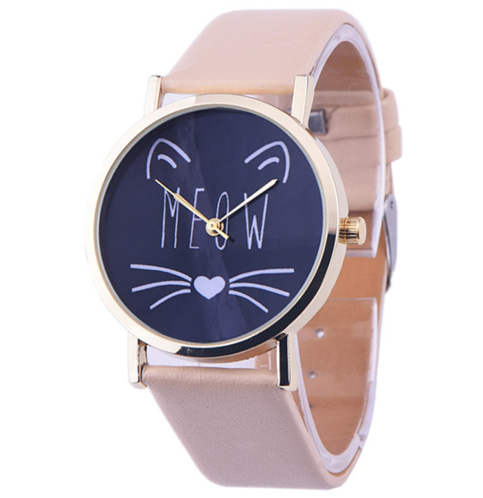 Meow Luxury Cute Cat Pattern - Meléche - watches -  Meow Luxury Cute Cat Pattern Watch - 3.8cm Dial, 24cm Strap Meléche