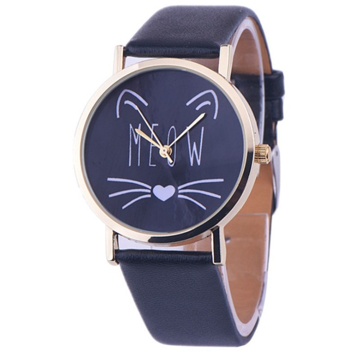 Meow Luxury Cute Cat Pattern - Meléche - watches -  Meow Luxury Cute Cat Pattern Watch - 3.8cm Dial, 24cm Strap