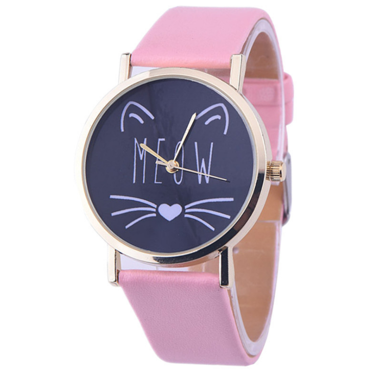 Meow Luxury Cute Cat Pattern - Meléche - watches -  Meow Luxury Cute Cat Pattern Watch - 3.8cm Dial, 24cm Strap