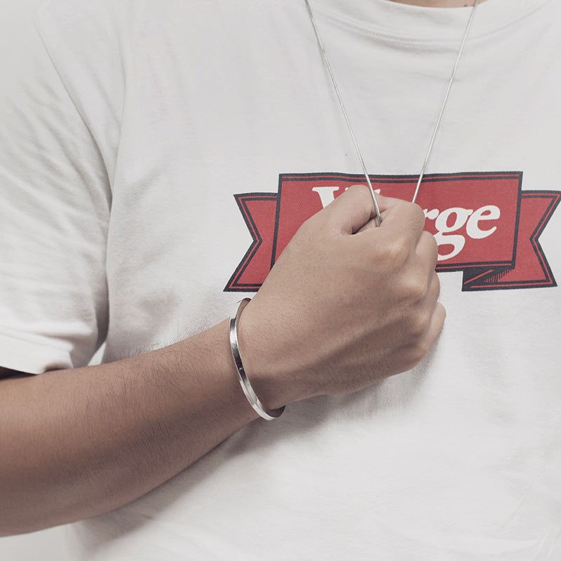 Mollie - Meléche - bangles -  Stylish Unisex Titanium Steel Oval Mollie Bracelet - 60MM | Meléche