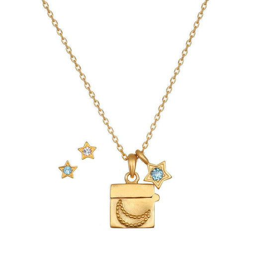 Enchanting Moon Dream Box Necklace with a whimsical design Meléche Jewelry  USA 1