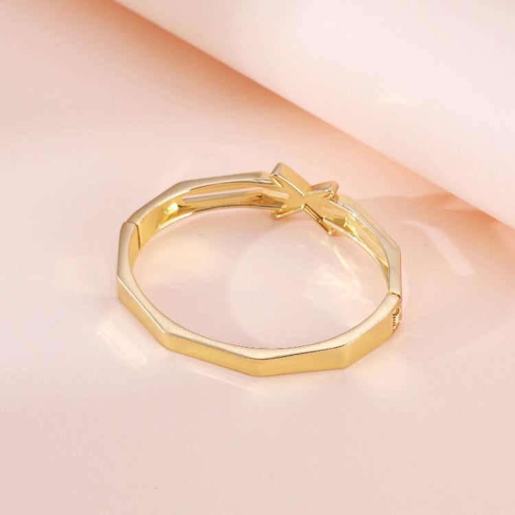 Myrtia - Meléche - bangles -  Stunning Myrtia Cross Zircon Necklace - 24g | Meléche