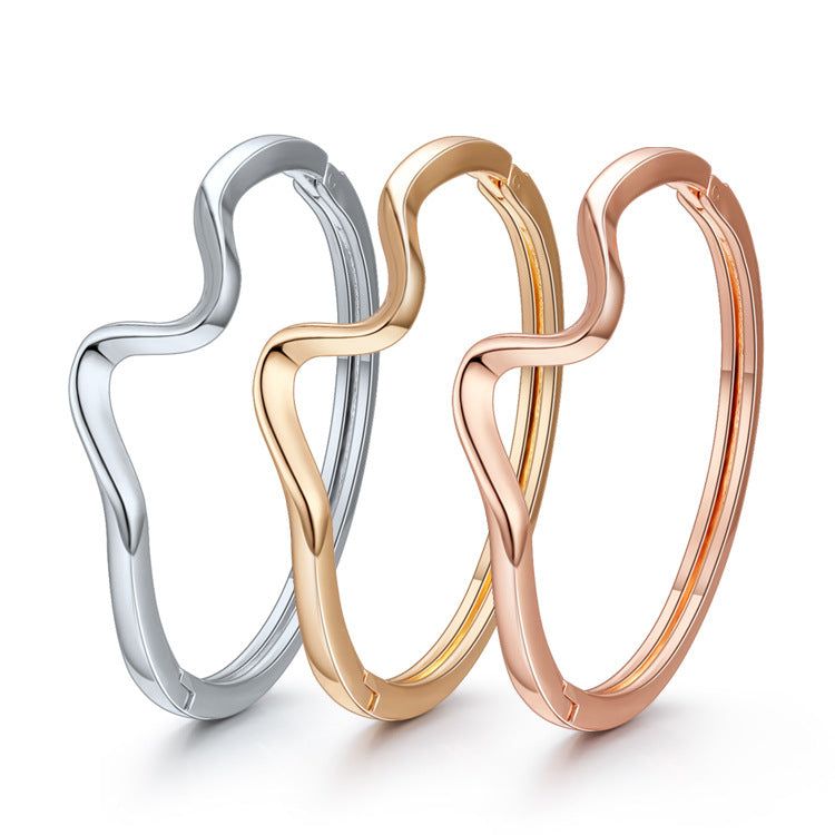 Neo - Meléche - bangles -  Neo Golden Bangle Wave Style Stainless steel 3 Color Tones