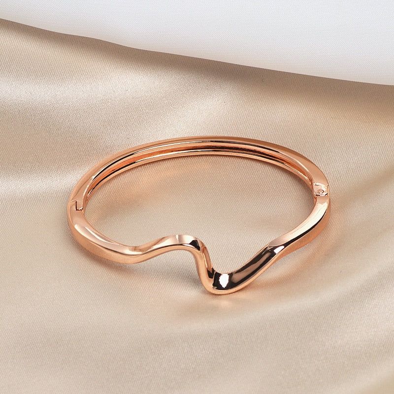 Neo - Meléche - bangles -  Neo Golden Bangle Wave Style Stainless steel 3 Color Tones