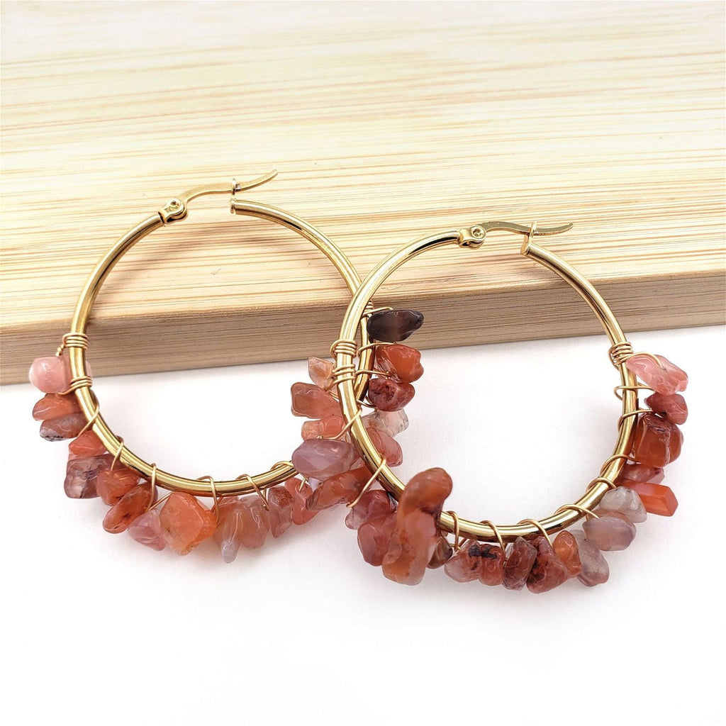 Quincy - Meléche - earring -  Quincy large circle natural crystal Earring | Meléche