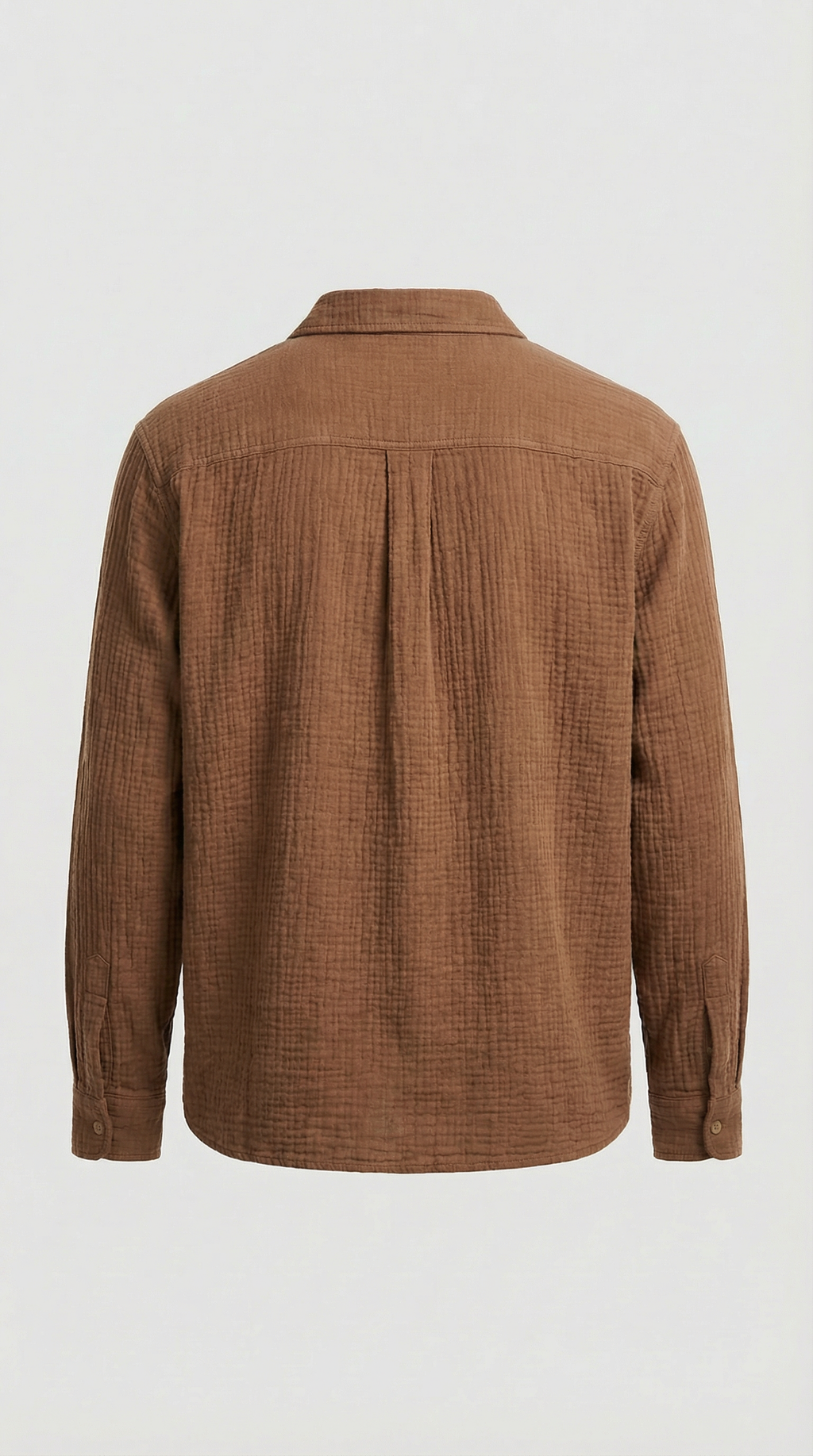 Brown checkered shirt on a white background